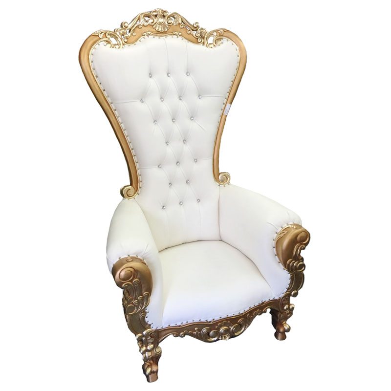 Gold Victorian High Back Chair Gold Victorian Bride & Groom Chairs Gold Victorian Wedding Chairs