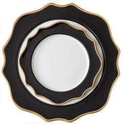 Trieste Dinnerware Collection- Black/Gold