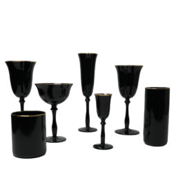 Stella Black w/ Gold Rim Glassware Collection