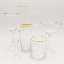Stella Clear with Gold Rim Glassware Collection