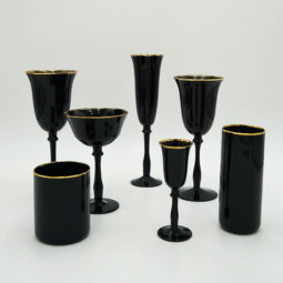 Stella Black w/ Gold Rim Glassware Collection