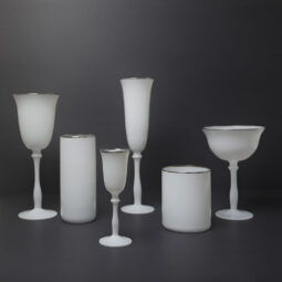 Stella White w/ Silver Rim Glassware Collection