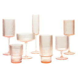 Ribbed Blush Glassware Collection