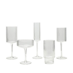 Ribbed Clear Glassware Collection