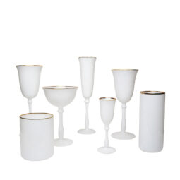 Stella White w/ Gold Rim Glassware Collection