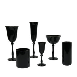 Stella Black w/ Silver Rim Glassware Collection